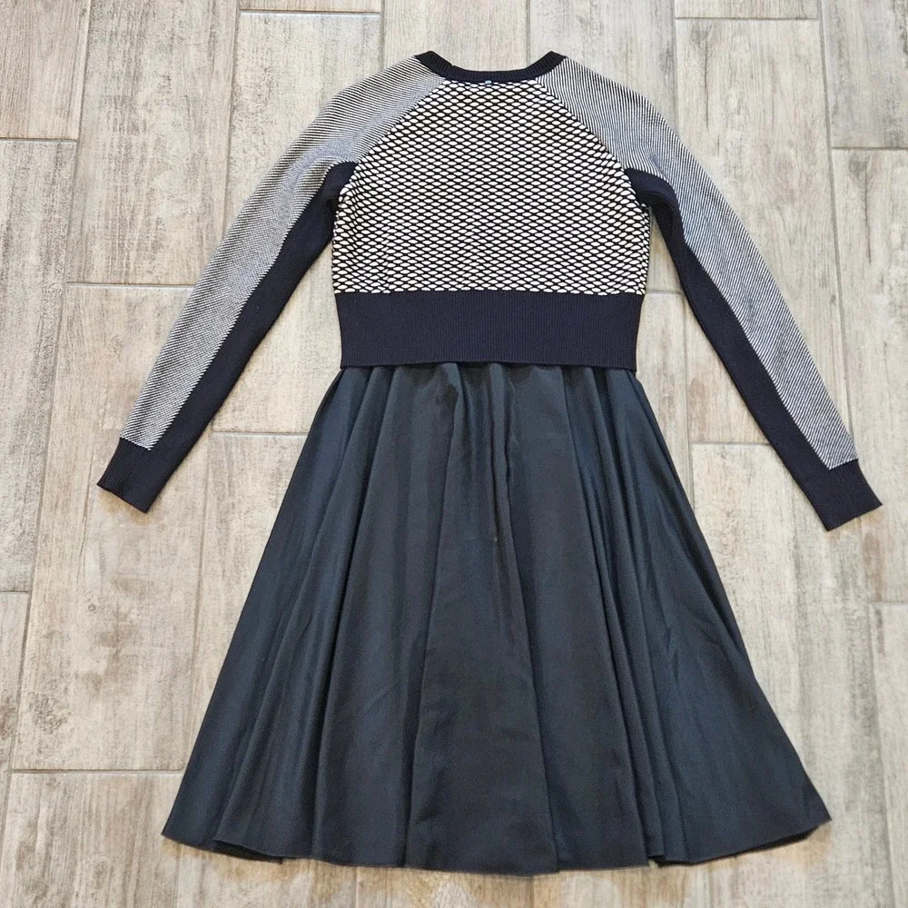 Sportmax Code Mixed Media Midi Dress Size S Knit Sweater Two-fer‎ A-Line Layered